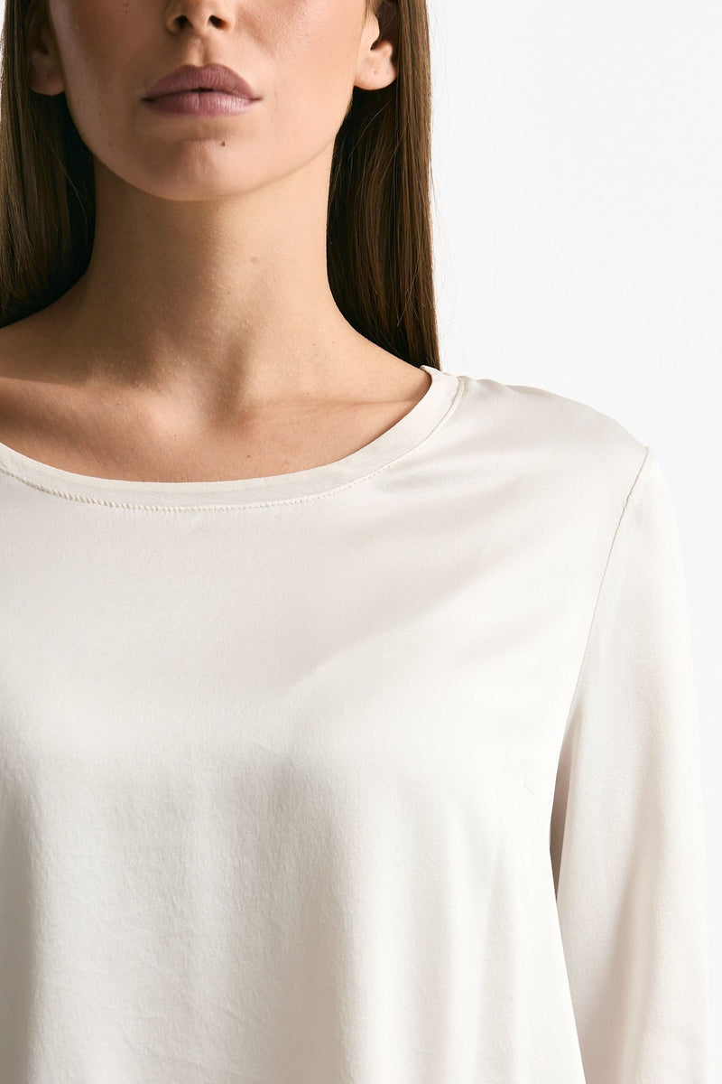 T-shirt in seta panna donna Transit par such - 4