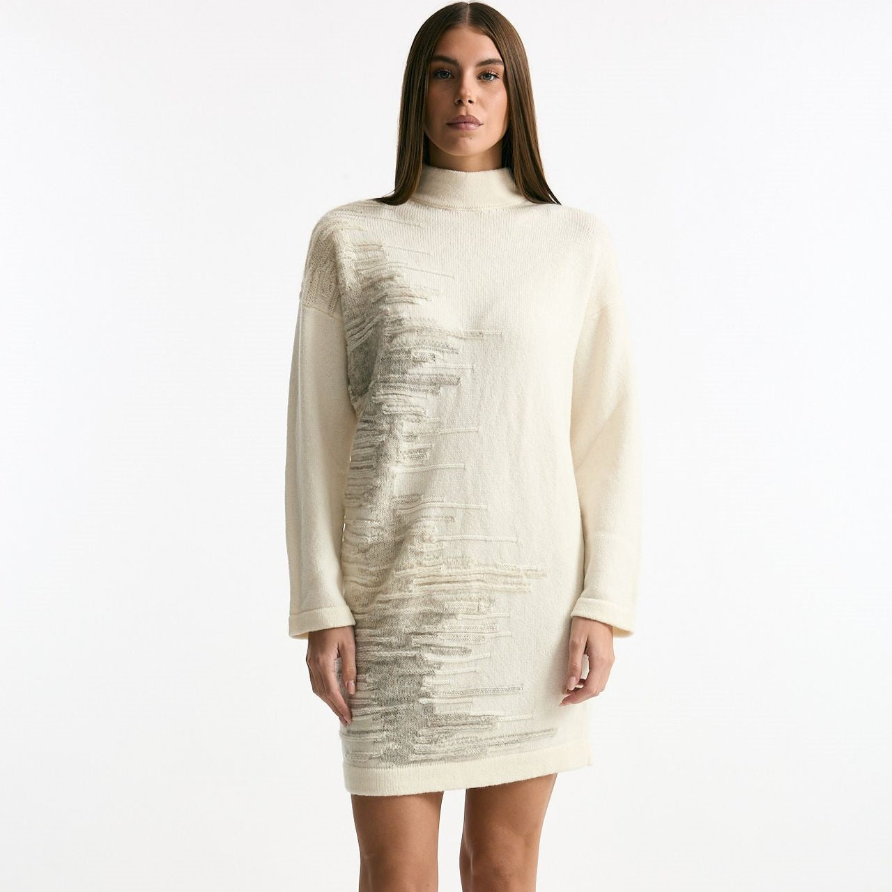 Abito in maglia bianco con lavorazione beige donna Transit par such - 6