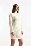 Abito in maglia bianco con lavorazione beige donna Transit par such - 3