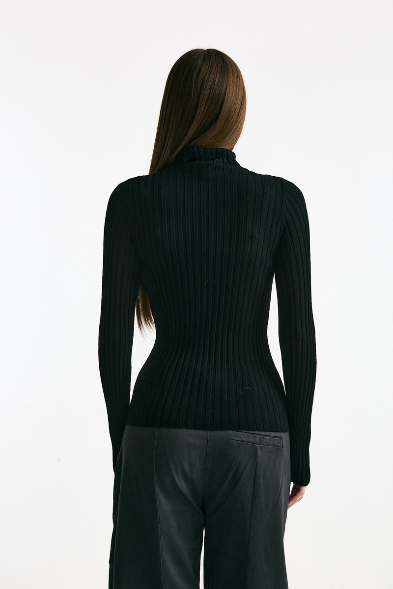 Maglia lupetto in lana nero donna Transit par such - 2