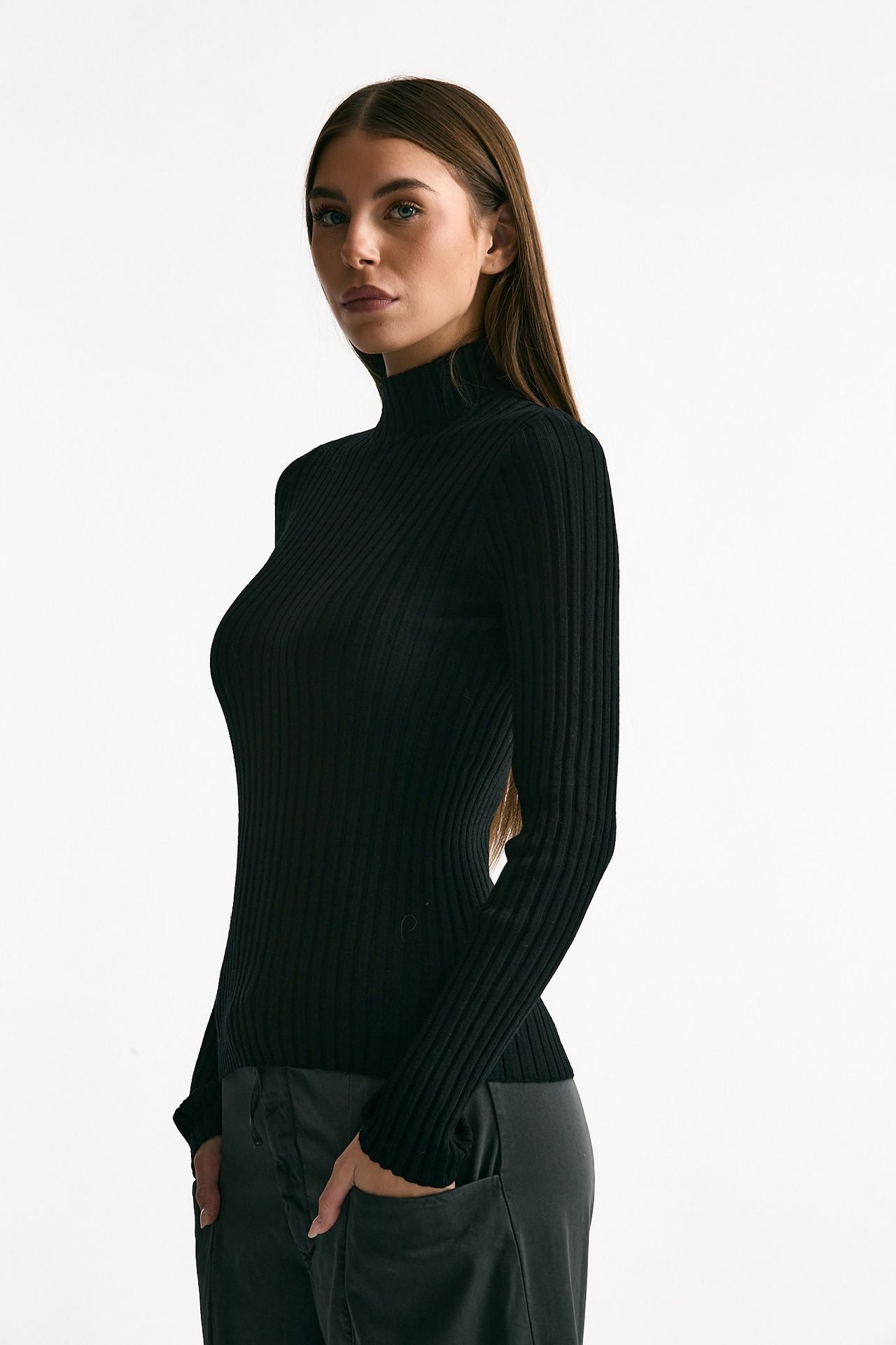 Maglia lupetto in lana nero donna Transit par such - 3