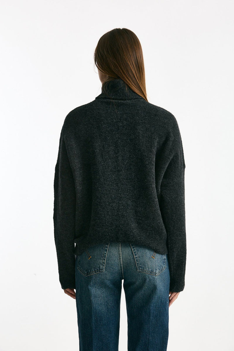 Maglia dolcevita antracite donna Transit par such - 4