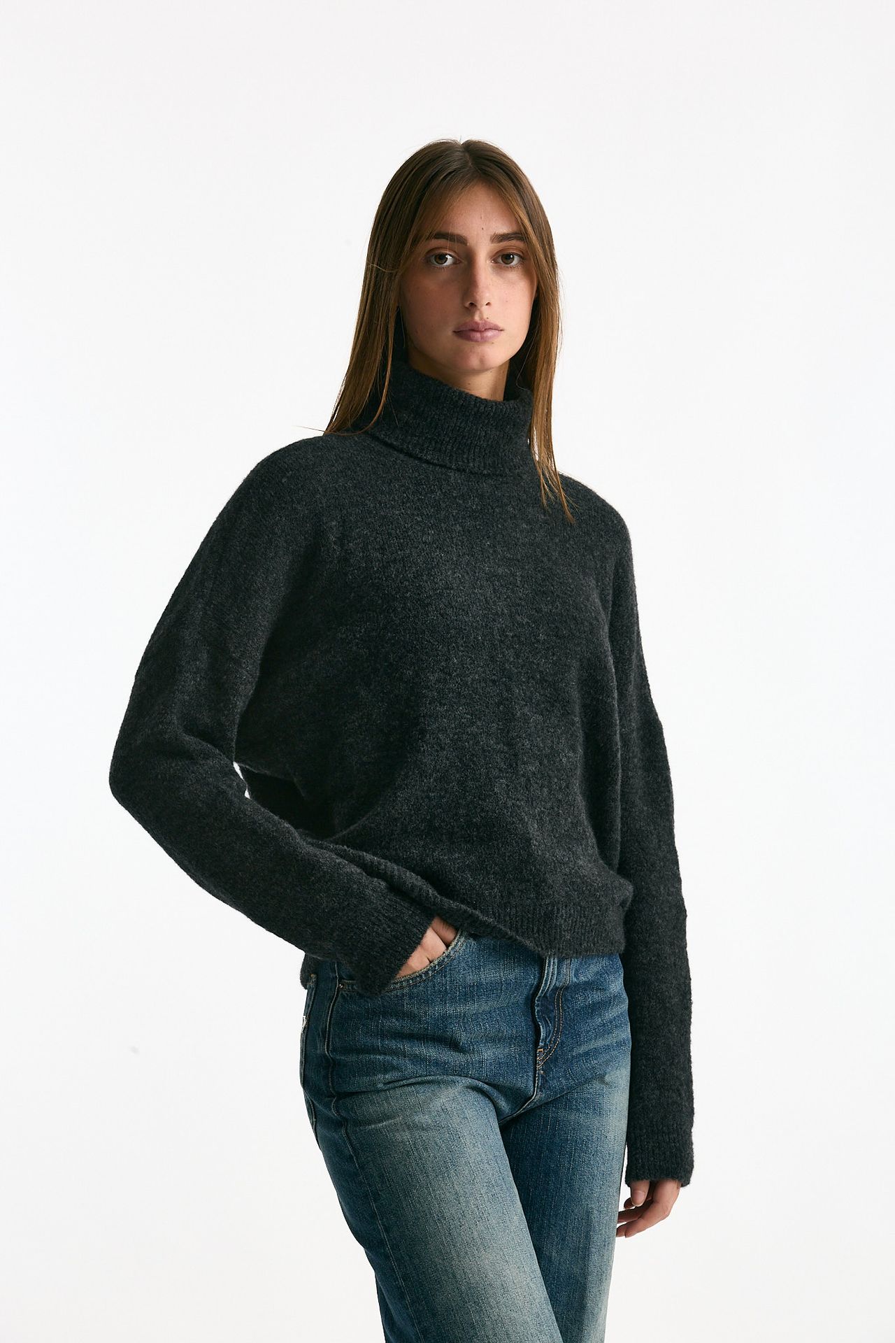 Maglia dolcevita antracite donna Transit par such - 1