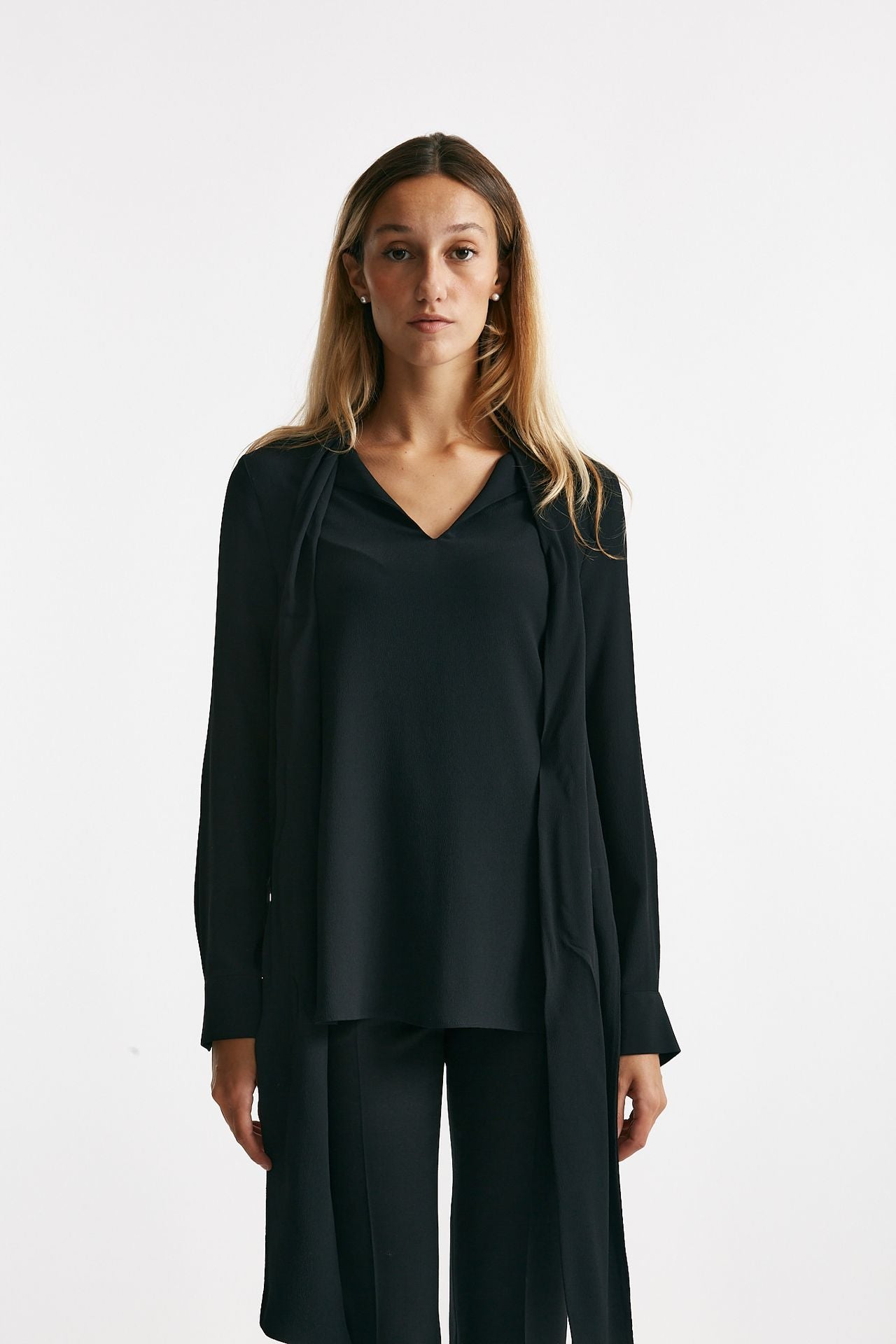 Camicia in misto seta ANGEL nero donna Zanone - 1