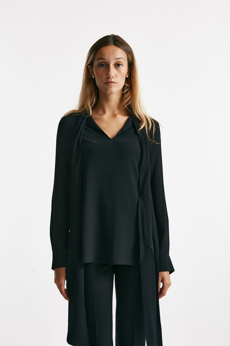 Camicia in misto seta ANGEL nero donna Zanone - 1