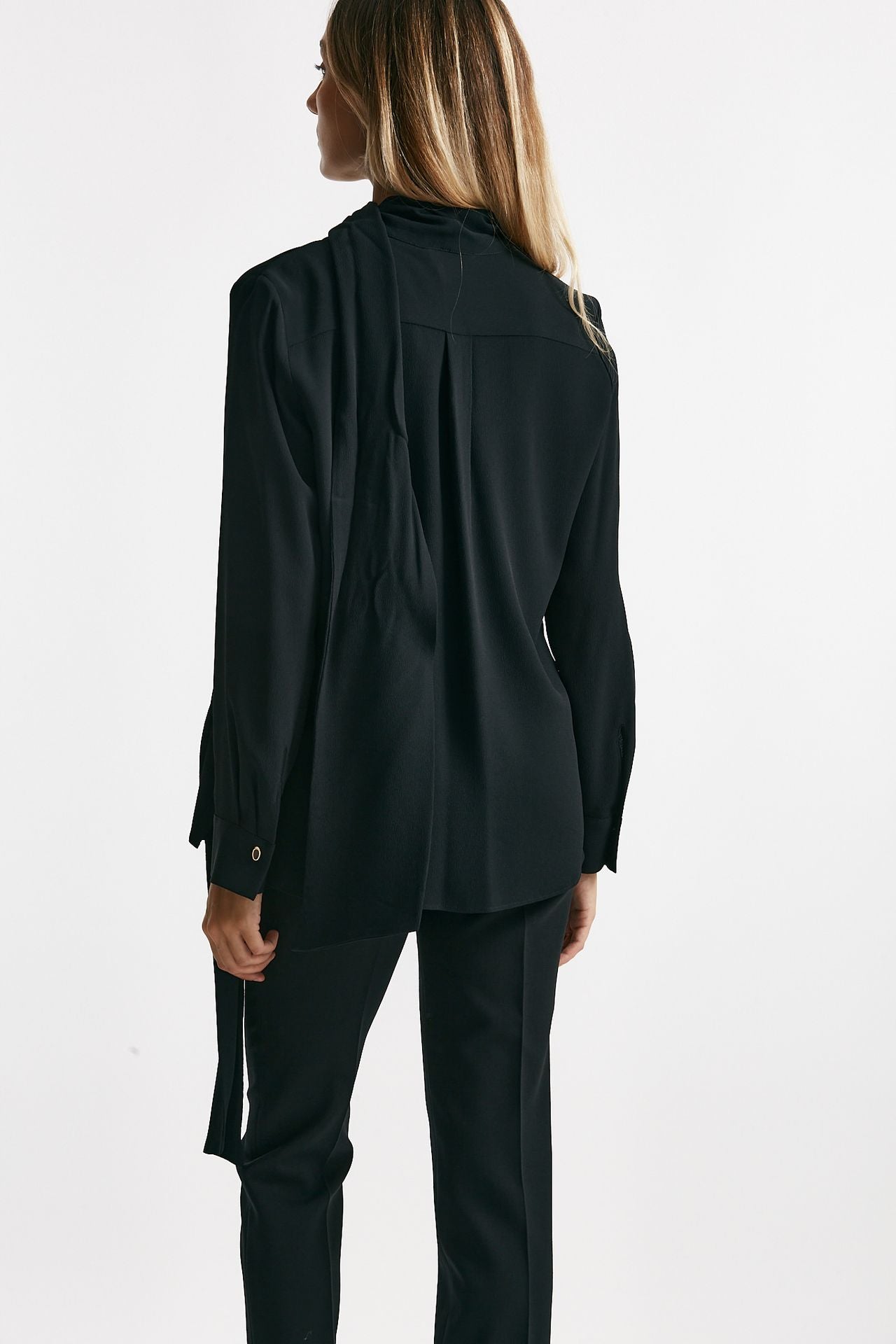 Camicia in misto seta ANGEL nero donna Zanone - 3