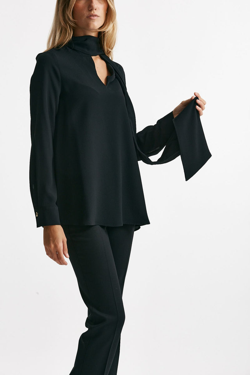 Camicia in misto seta ANGEL nero donna Zanone - 4