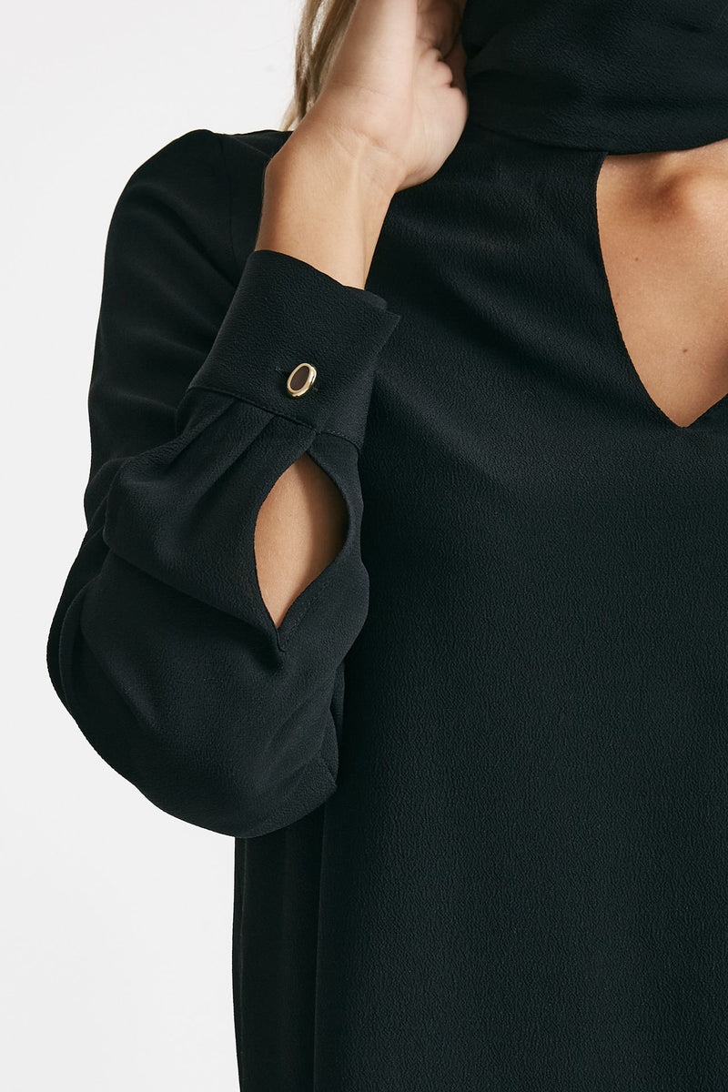 Camicia in misto seta ANGEL nero donna Zanone - 5