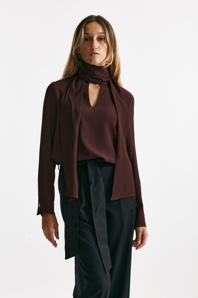 Camicia in misto seta ANGEL bordeaux donna Zanone - 2