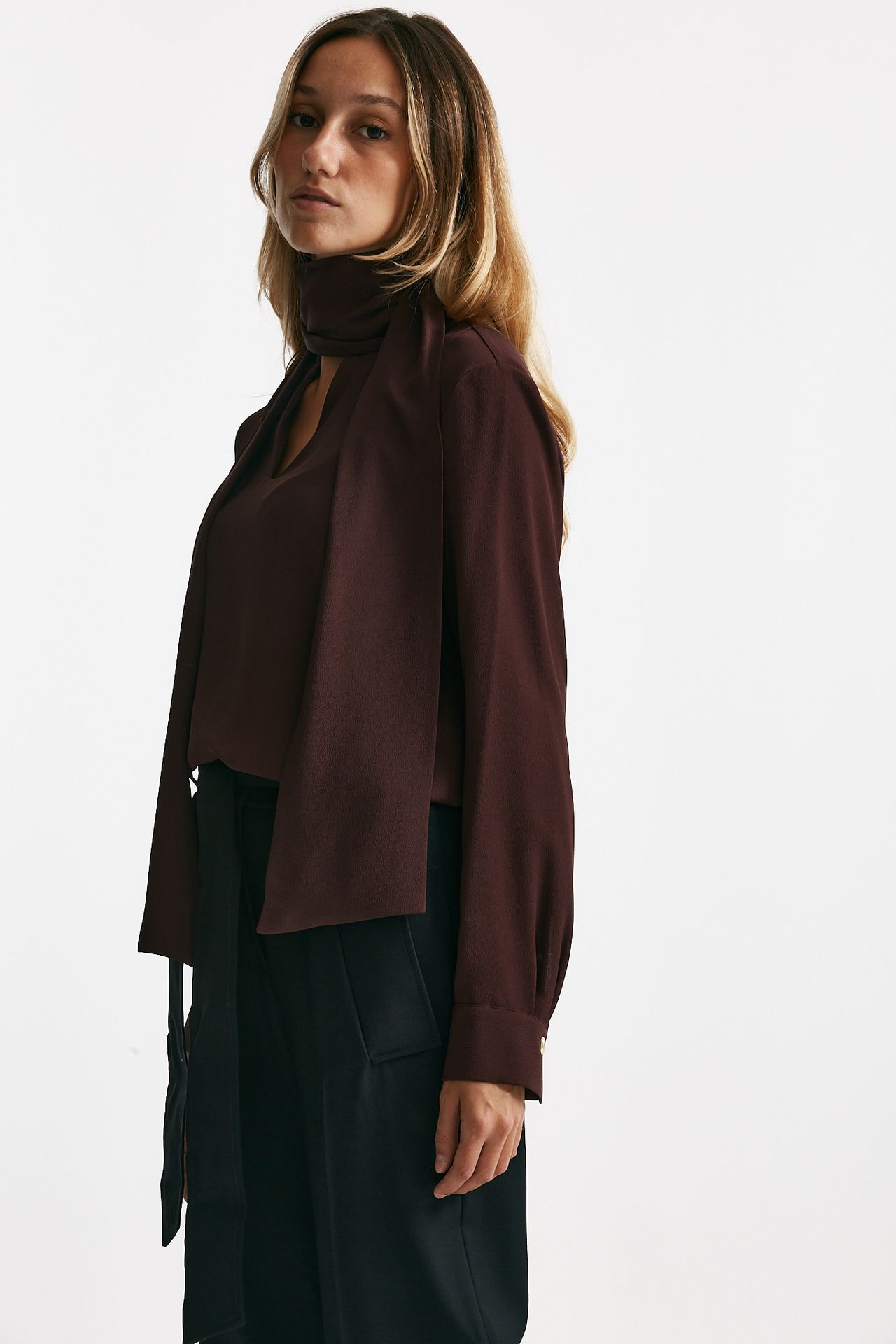 Camicia in misto seta ANGEL bordeaux donna Zanone - 3