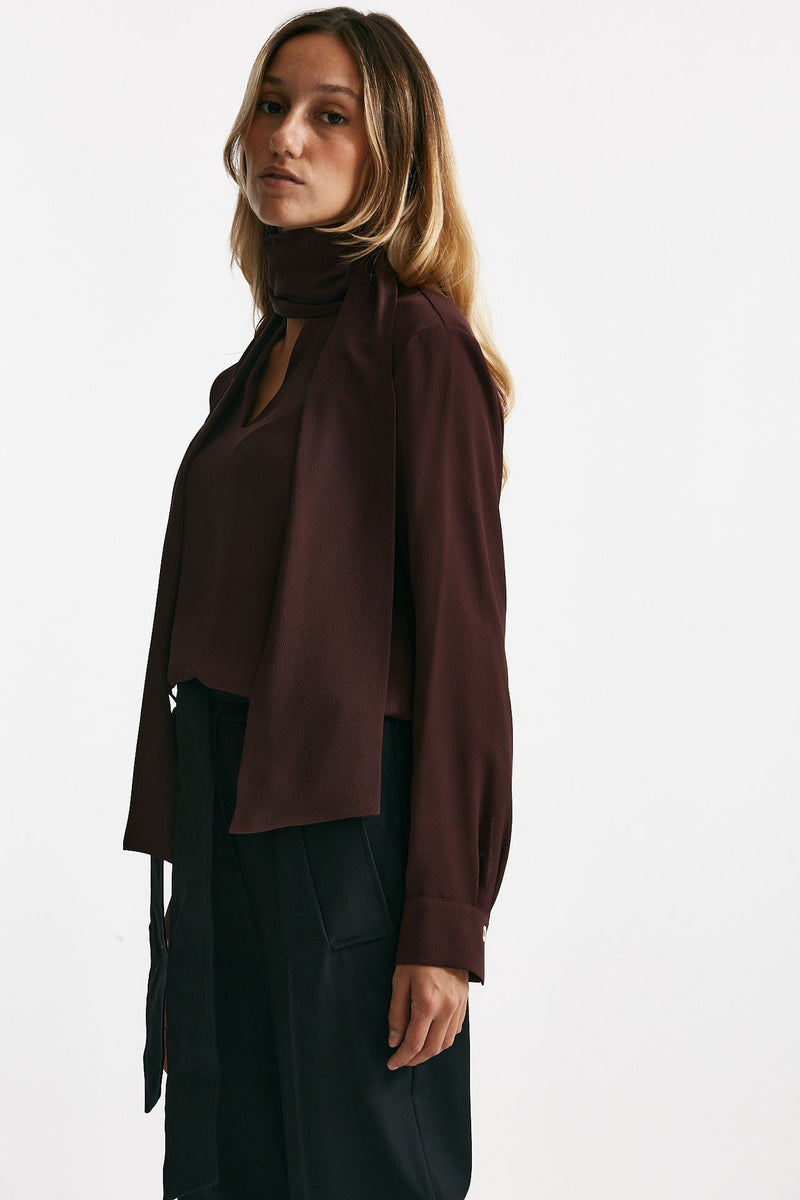 Camicia in misto seta ANGEL bordeaux donna Zanone - 3