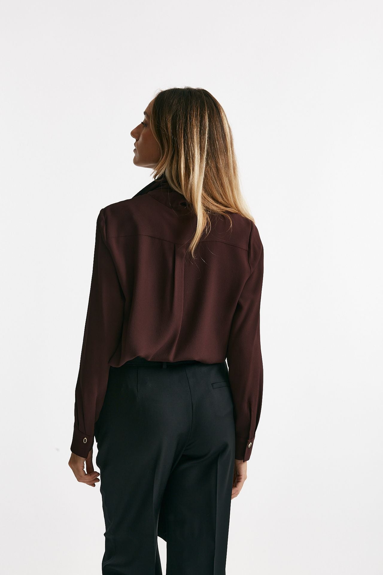 Camicia in misto seta ANGEL bordeaux donna Zanone - 4