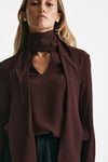 Camicia in misto seta ANGEL bordeaux donna Zanone - 5