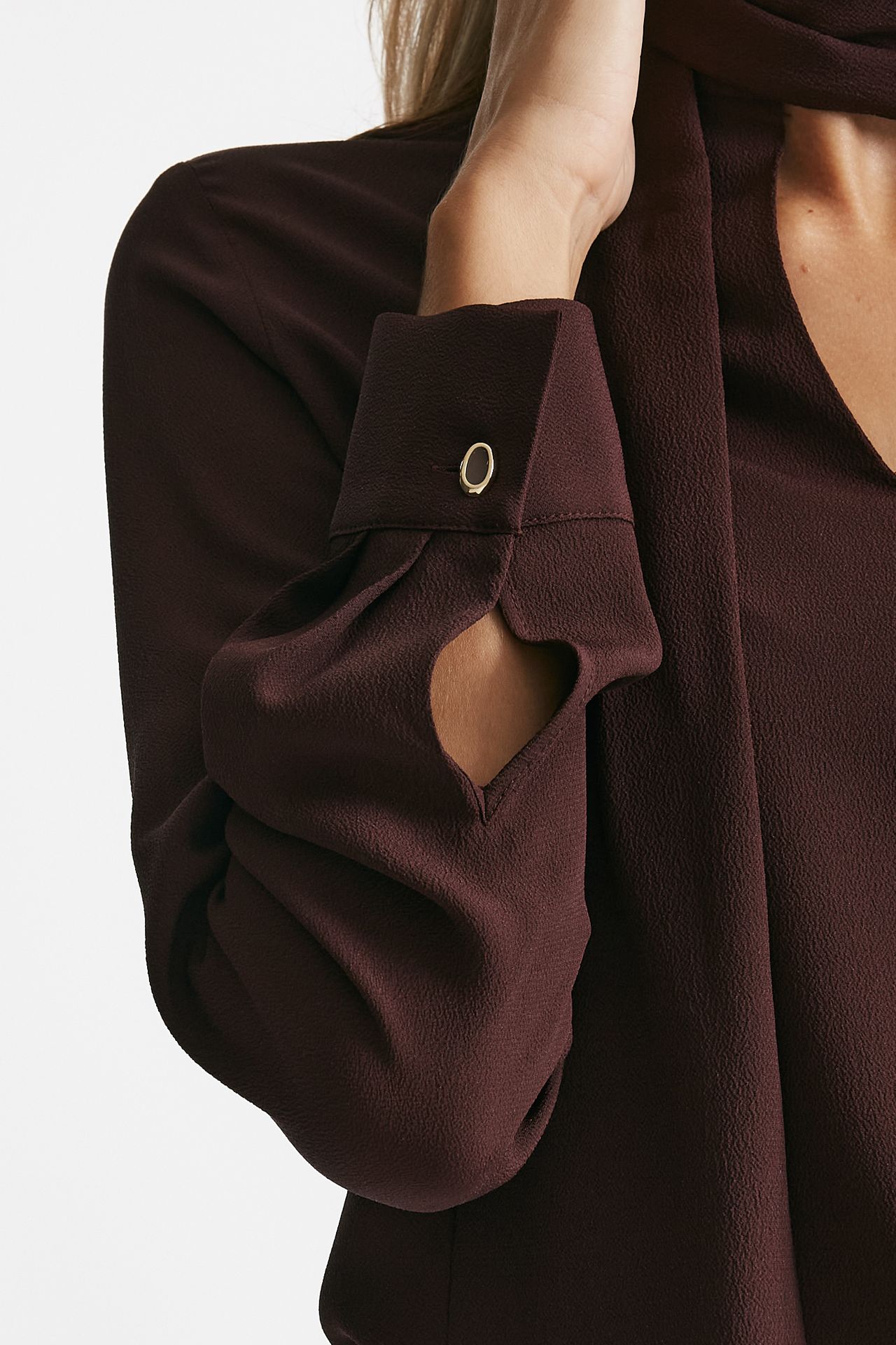 Camicia in misto seta ANGEL bordeaux donna Zanone - 6