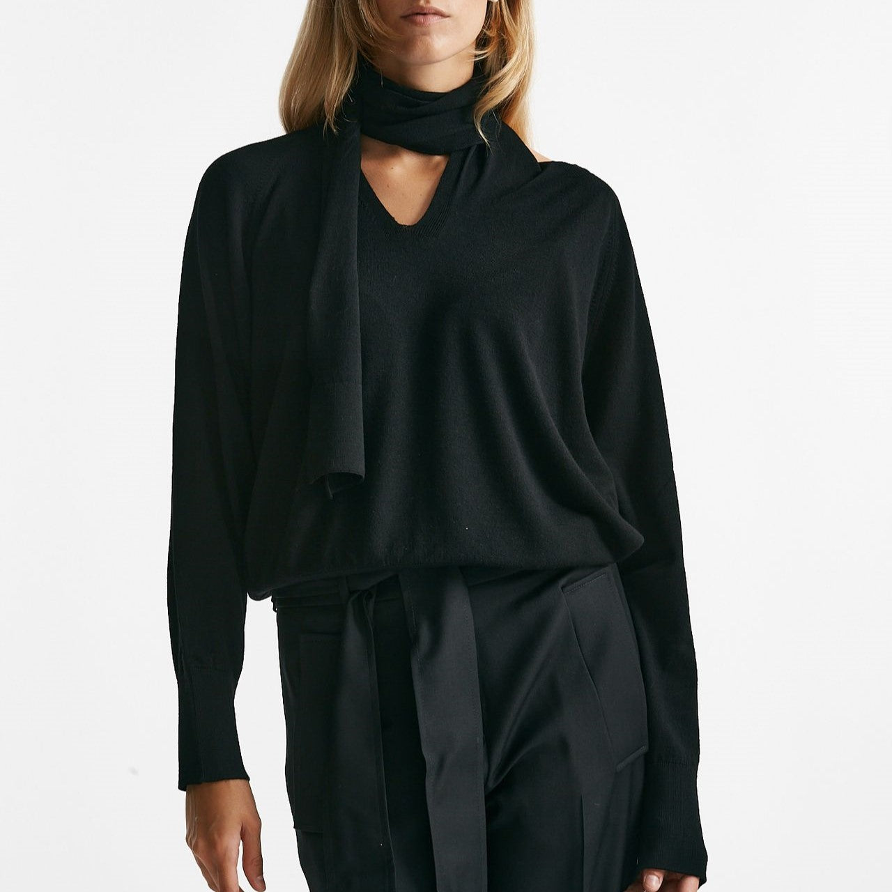 Maglia in lana rasata nero donna Zanone - 6