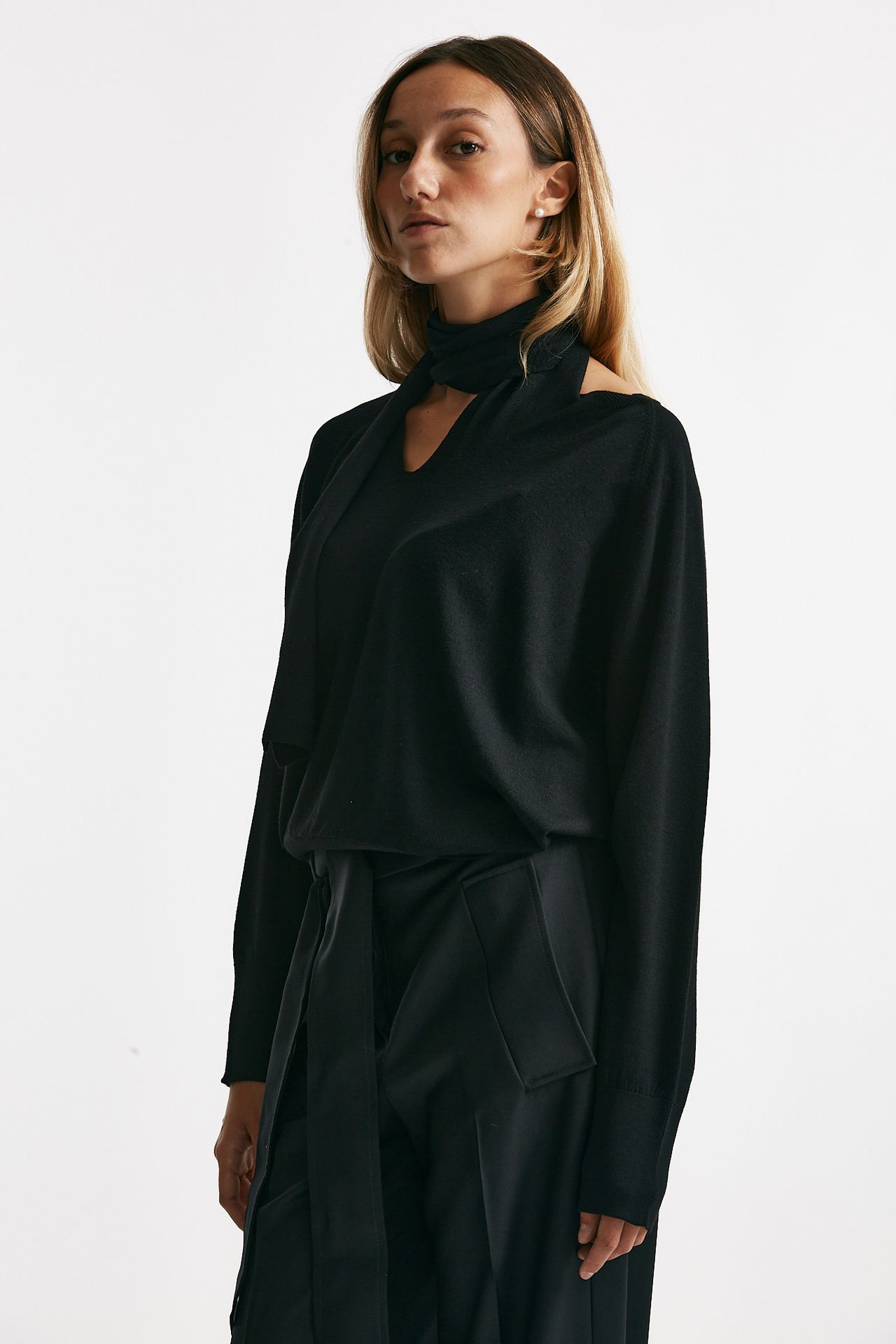 Maglia in lana rasata nero donna Zanone - 2