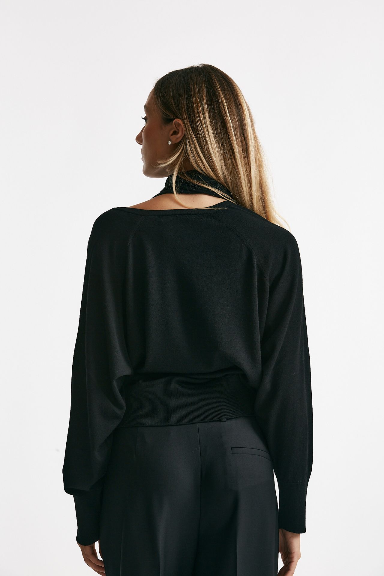 Maglia in lana rasata nero donna Zanone - 3