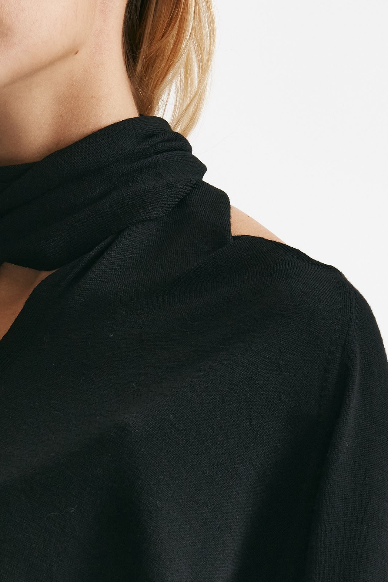 Maglia in lana rasata nero donna Zanone - 5