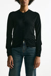 Cardigan in lana rasata nero donna Zanone - 6