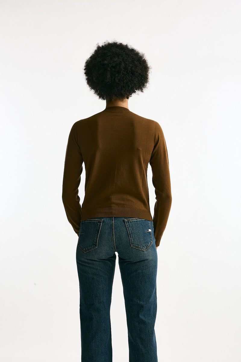 Cardigan in lana rasata cammello donna Zanone - 2