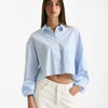 Camicia crop rigata azzurra e bianca donna The andamane - 7