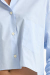 Camicia crop rigata azzurra e bianca donna The andamane - 5