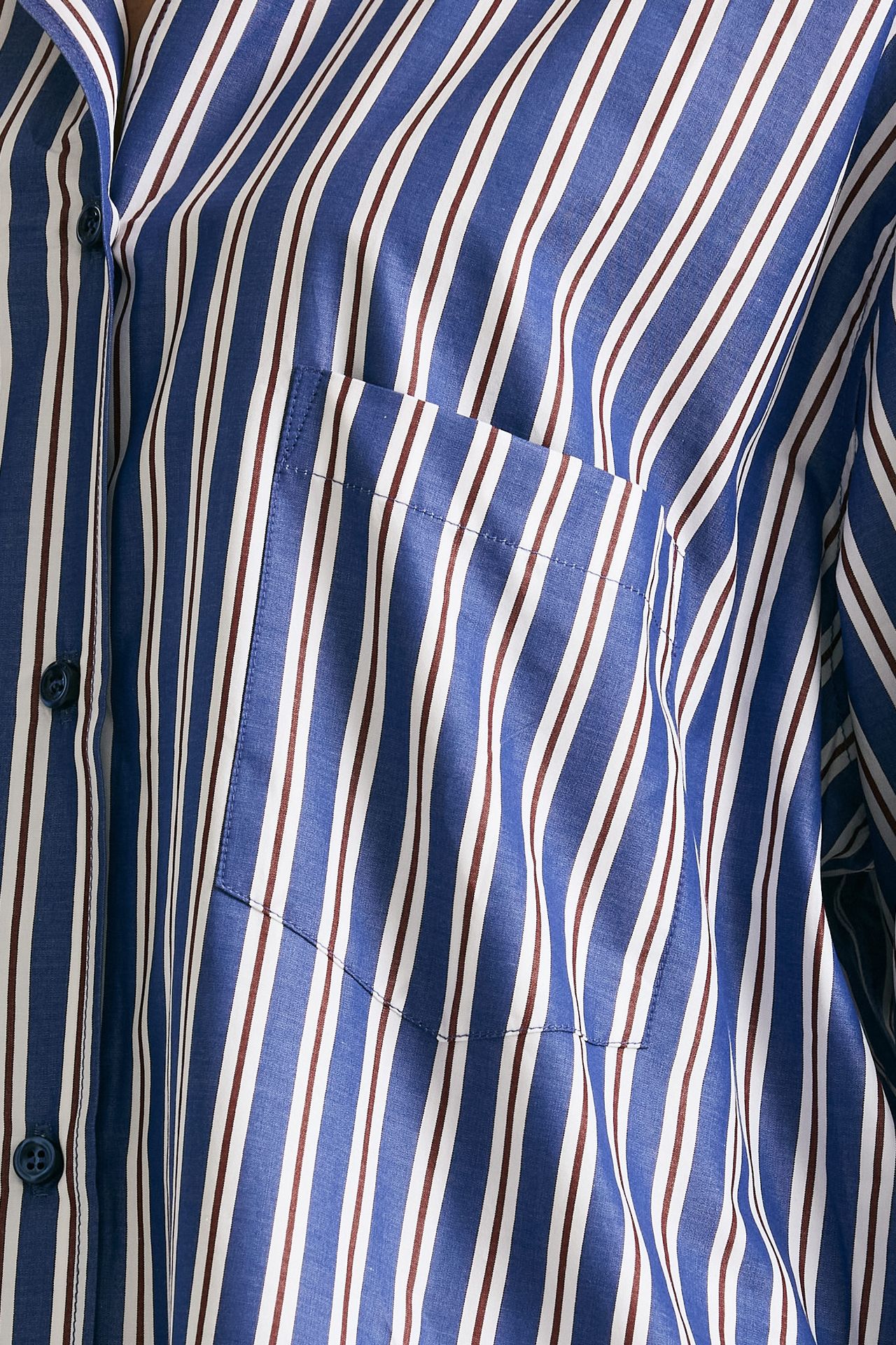 Camicia over Rigata blu bianca e bordeaux donna The andamane - 5