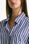 Camicia over Rigata blu bianca e bordeaux donna The andamane - 6