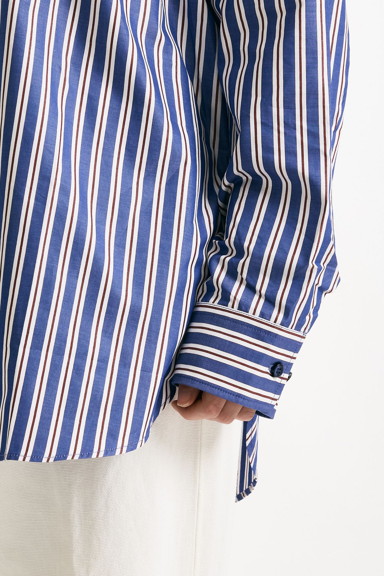 Camicia over Rigata blu bianca e bordeaux donna The andamane - 7