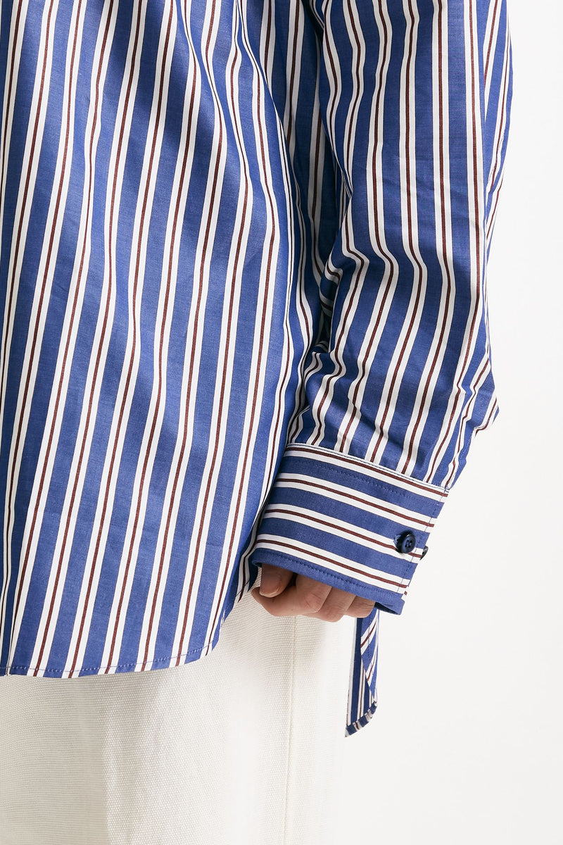 Camicia over Rigata blu bianca e bordeaux donna The andamane - 7