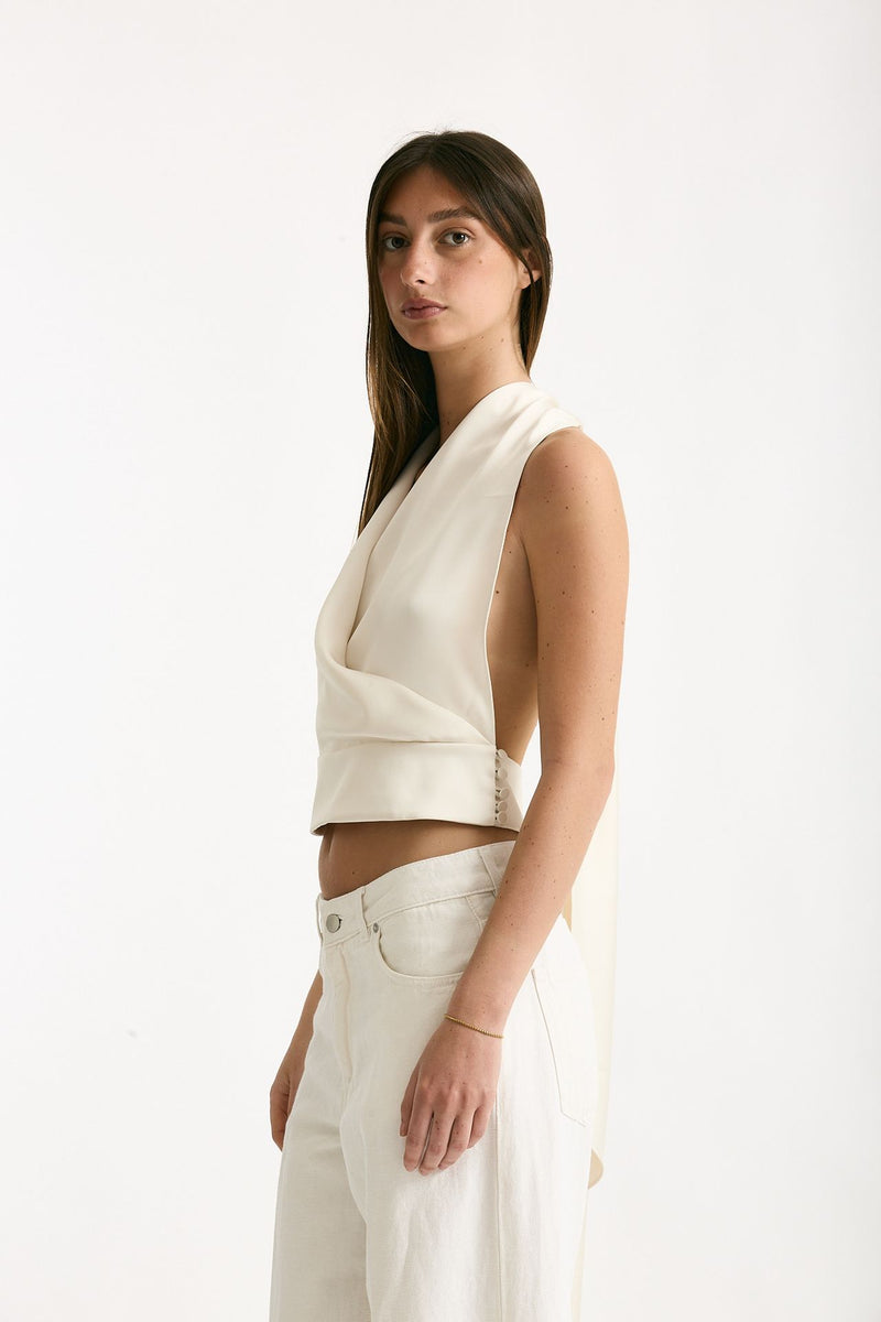Top scollato bianco donna The andamane - 3