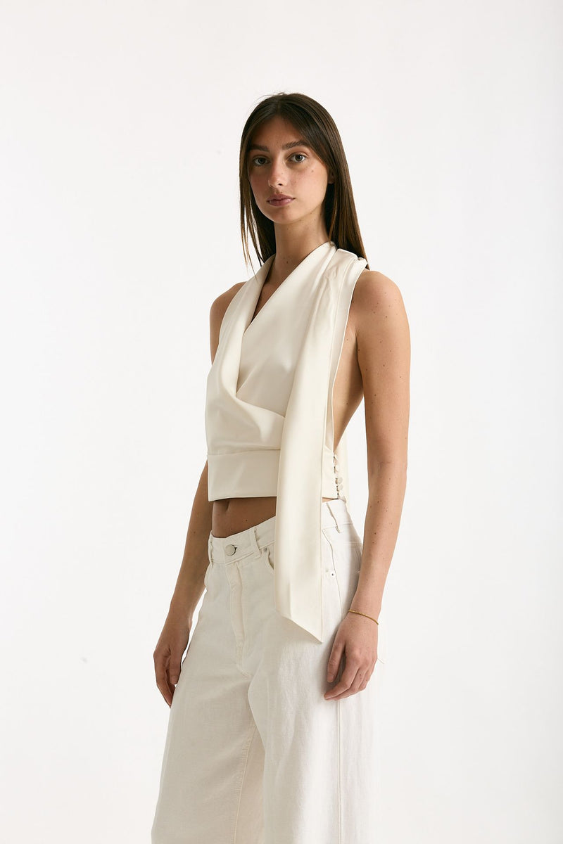 Top scollato bianco donna The andamane - 1