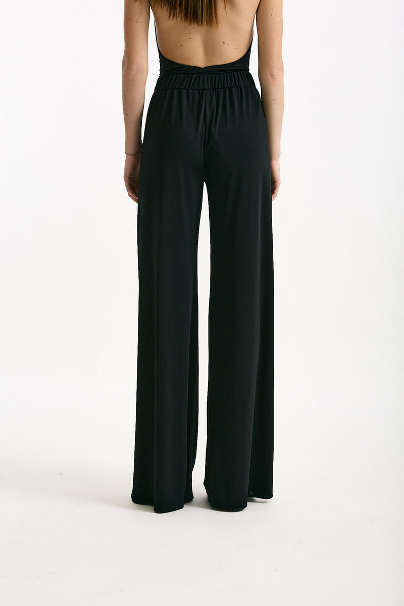 Pantalone palazzo fluido nero donna The andamane - 5