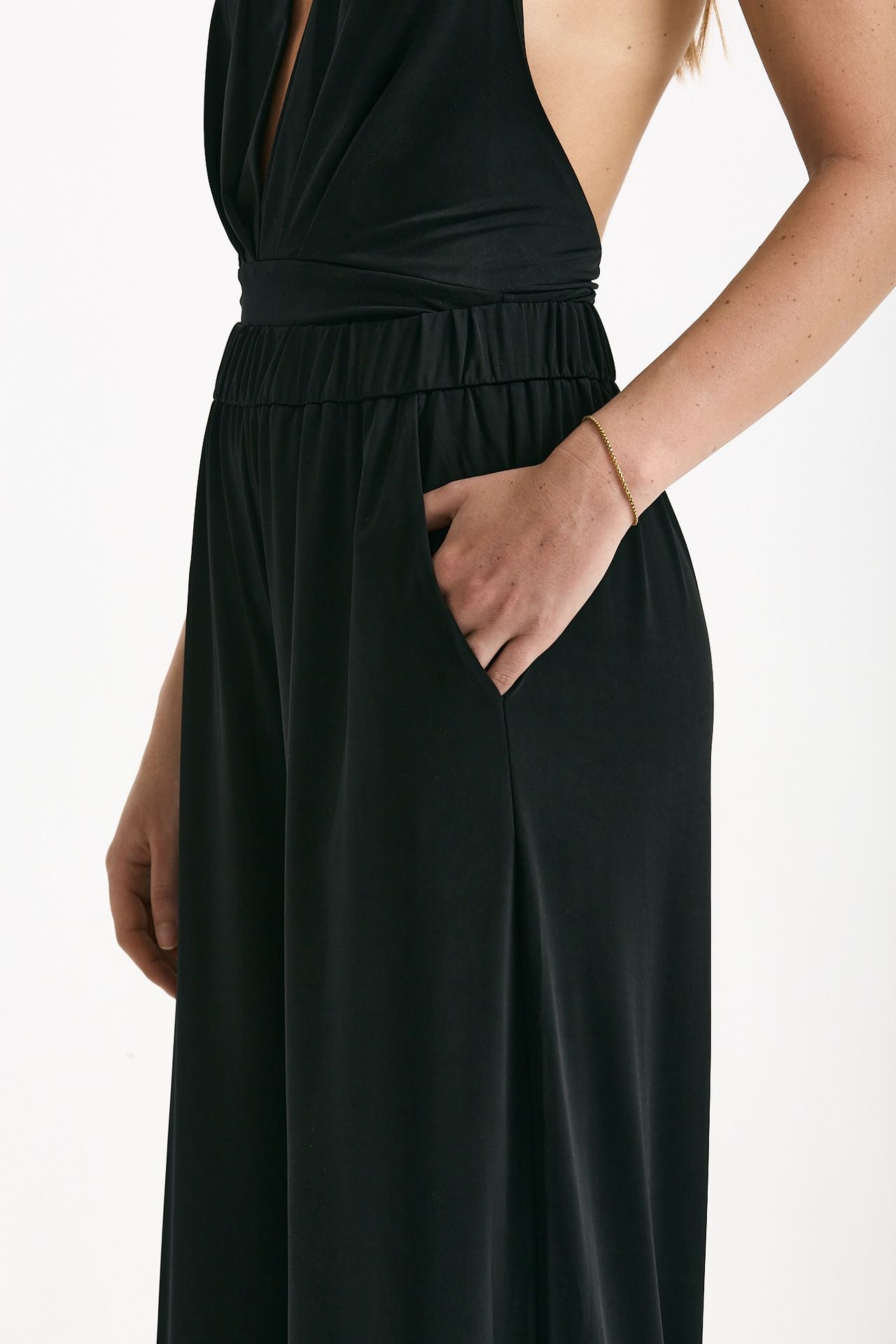 Pantalone palazzo fluido nero donna The andamane - 6