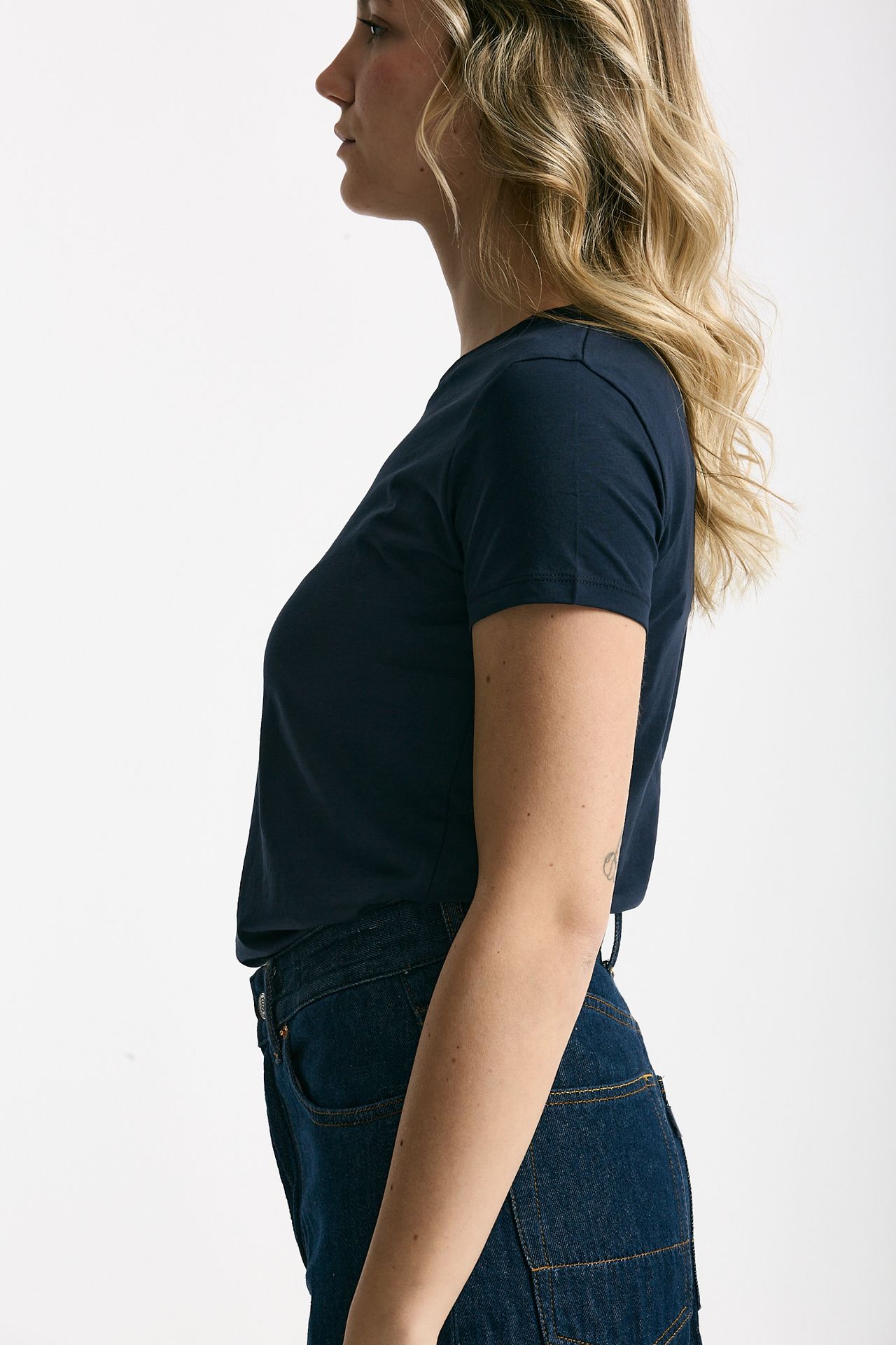 T-shirt basic girocollo MARIBEL blu donna Anonym apparel - 3