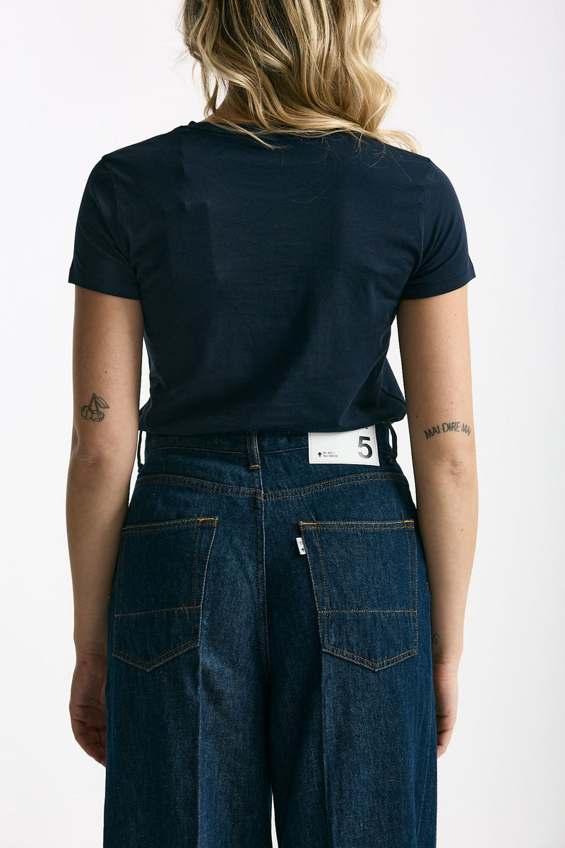 T-shirt basic girocollo MARIBEL blu donna Anonym apparel - 4