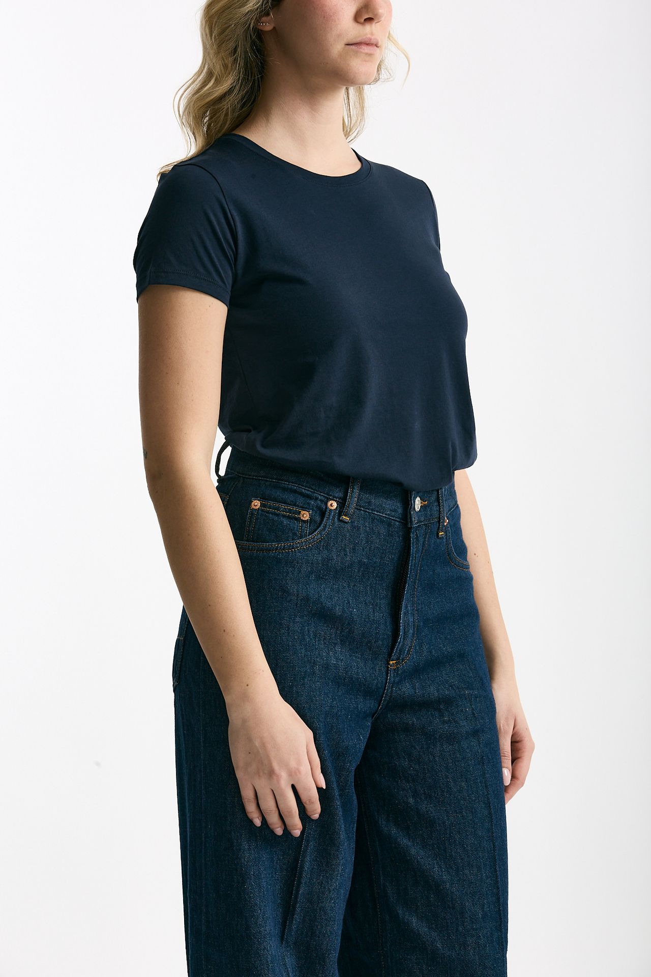 T-shirt basic girocollo MARIBEL blu donna Anonym apparel - 1