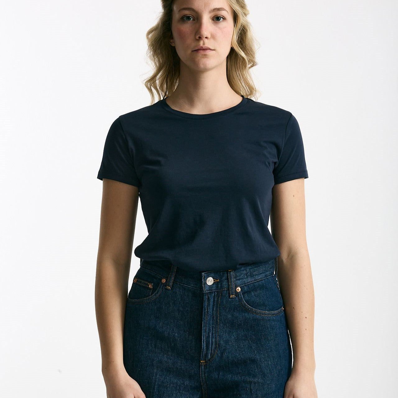 T-shirt basic girocollo MARIBEL blu donna Anonym apparel - 6