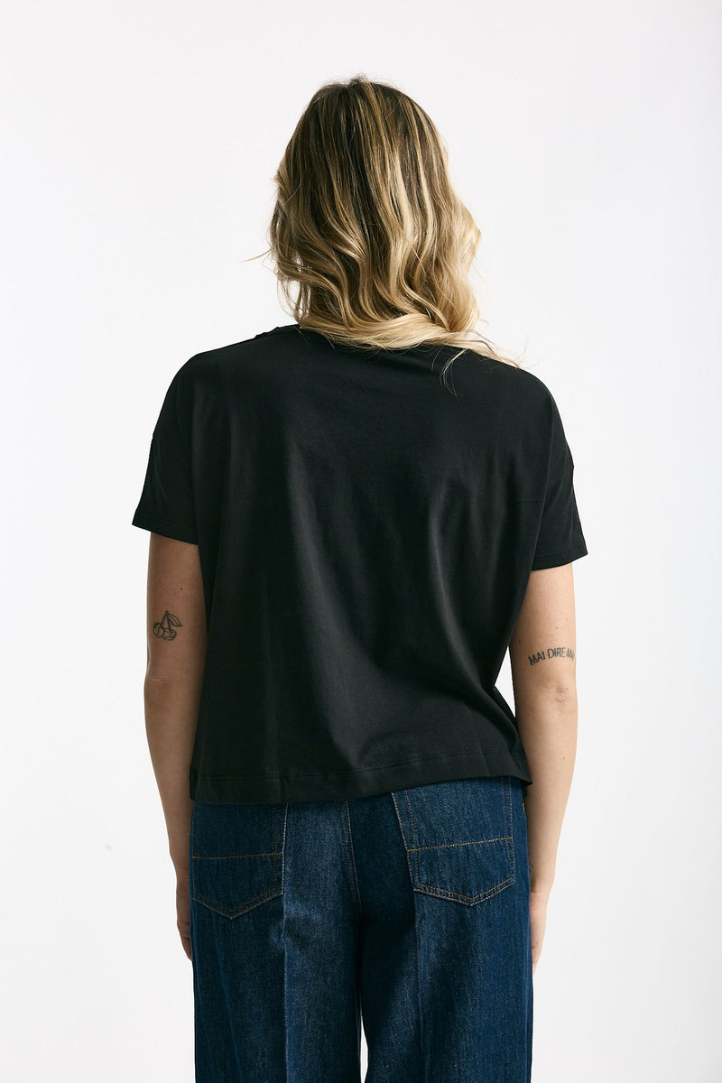 T-shirt scatolina AUDREY nero donna Anonym apparel - 3