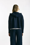 Felpa in cotone leggero blu Cappuccio donna Anonym apparel - 4
