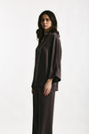 Camicia over in viscosa melanzana donna Antonelli firenze - 2