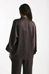 Camicia over in viscosa melanzana donna Antonelli firenze - 3