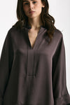 Camicia over in viscosa melanzana donna Antonelli firenze - 5