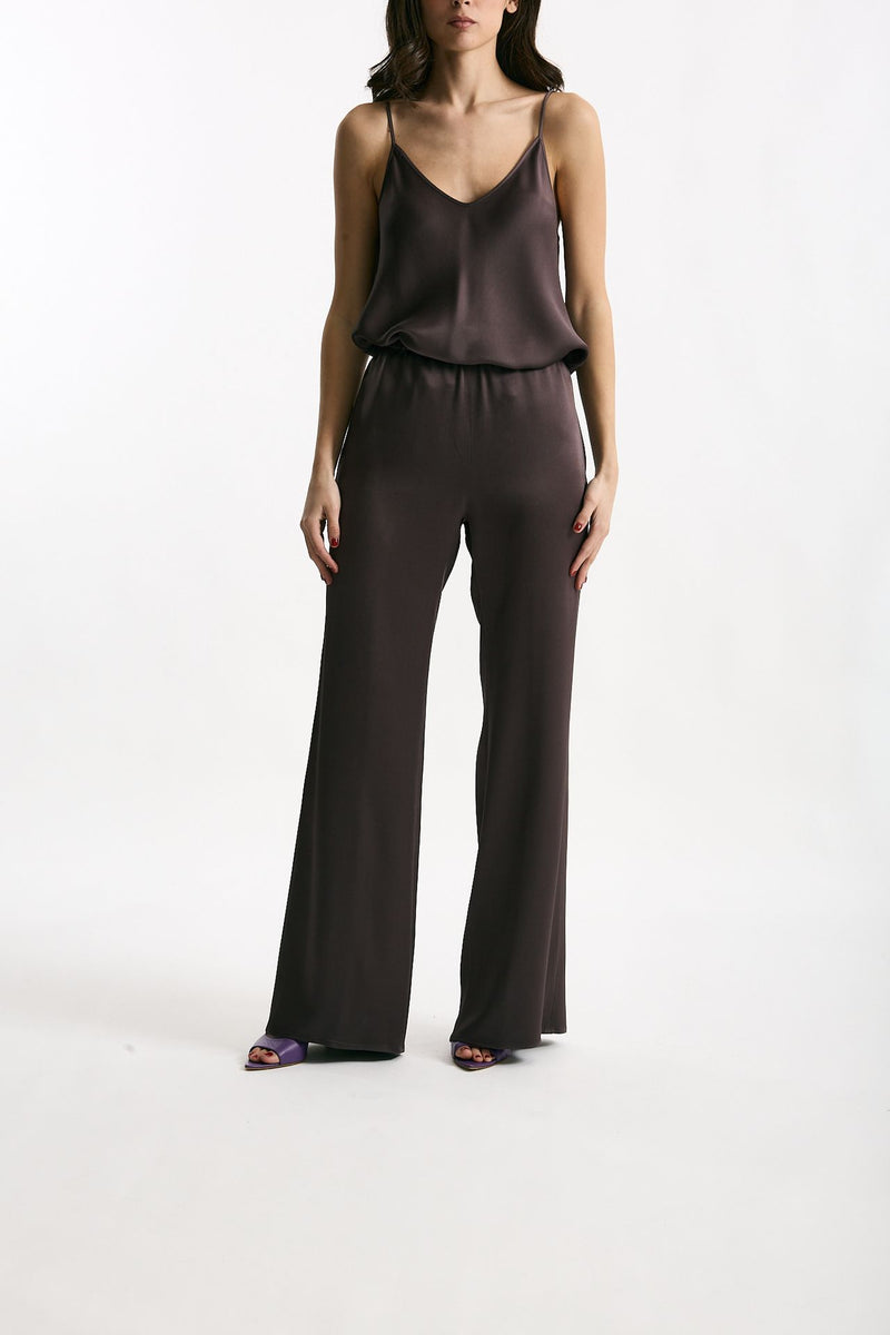 Pantalone fluido melanzana donna Antonelli firenze - 2