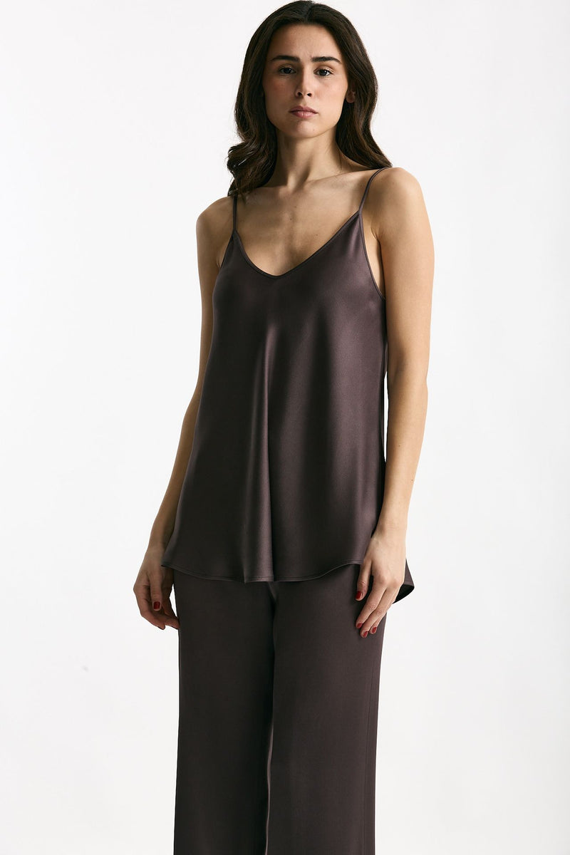 Top in viscosa melanzana donna Antonelli firenze - 1