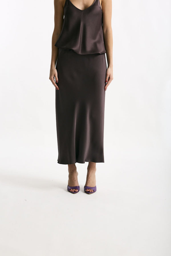 Gonna midi melanzana donna Antonelli firenze