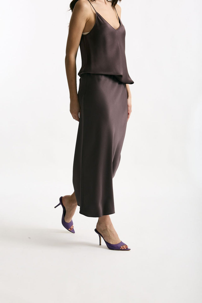 Gonna midi melanzana donna Antonelli firenze - 4