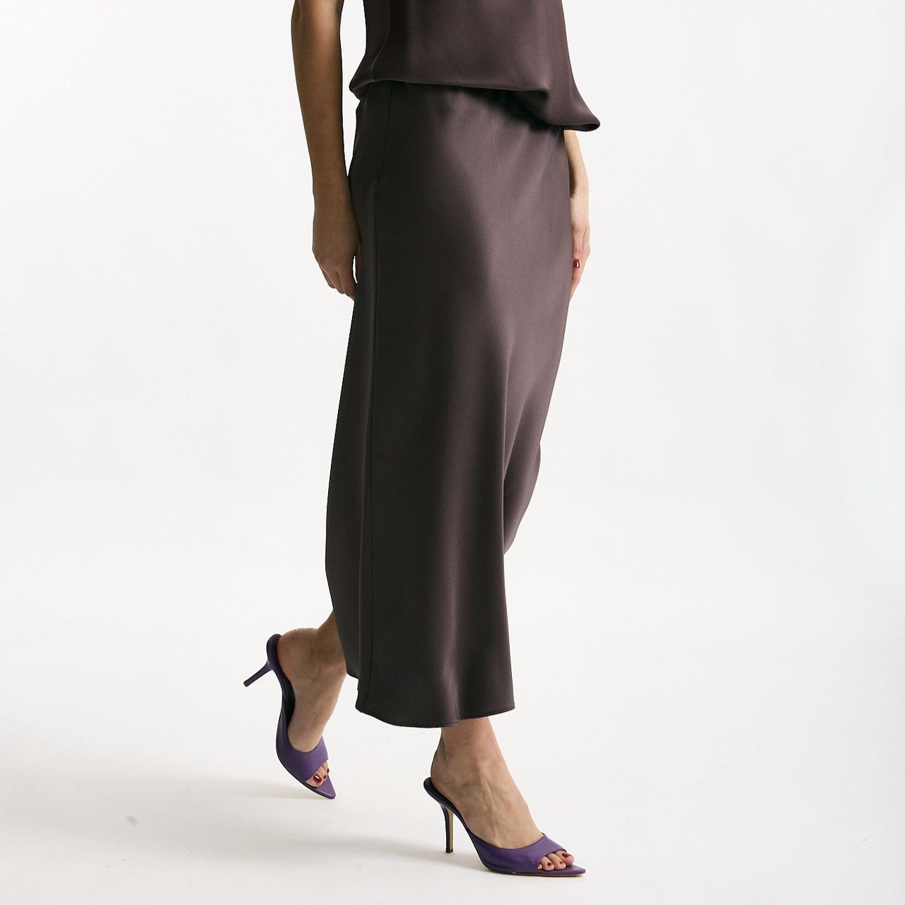 Gonna midi melanzana donna Antonelli firenze - 6