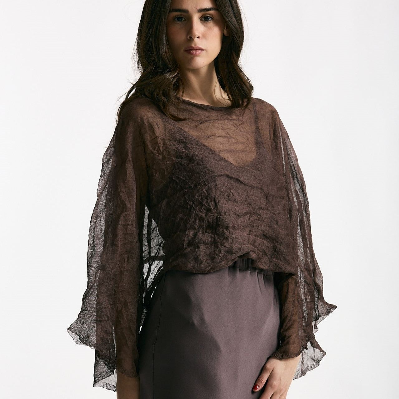 Top in seta e fibra metallizzata donna Antonelli firenze - 6