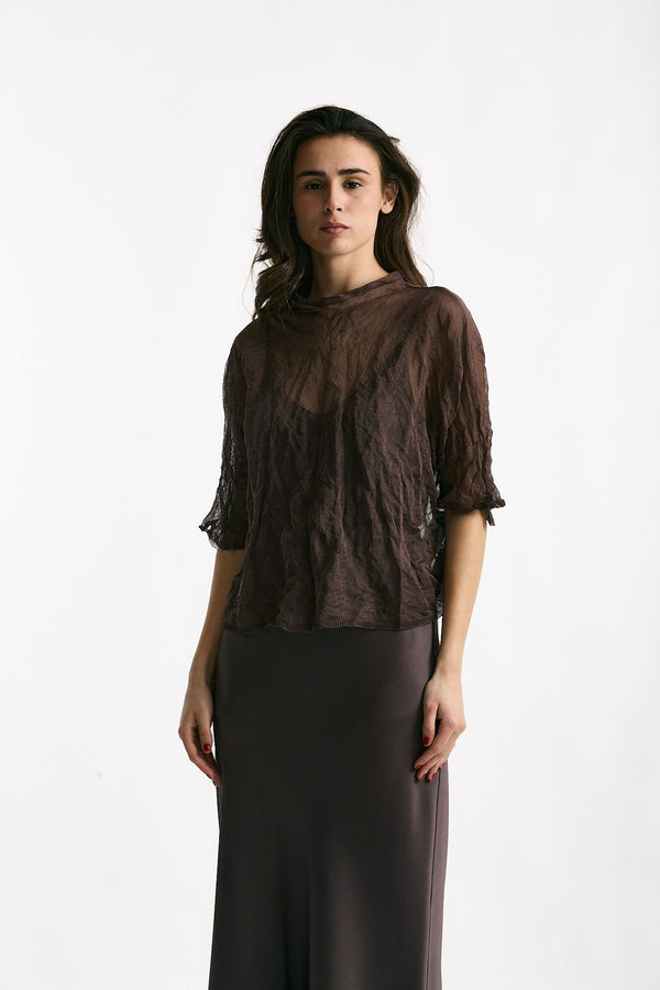 Top in Seta e Fibra Metallizzata donna Antonelli firenze